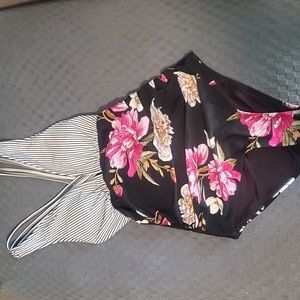Cupshe Floral and Striped Swimsuit